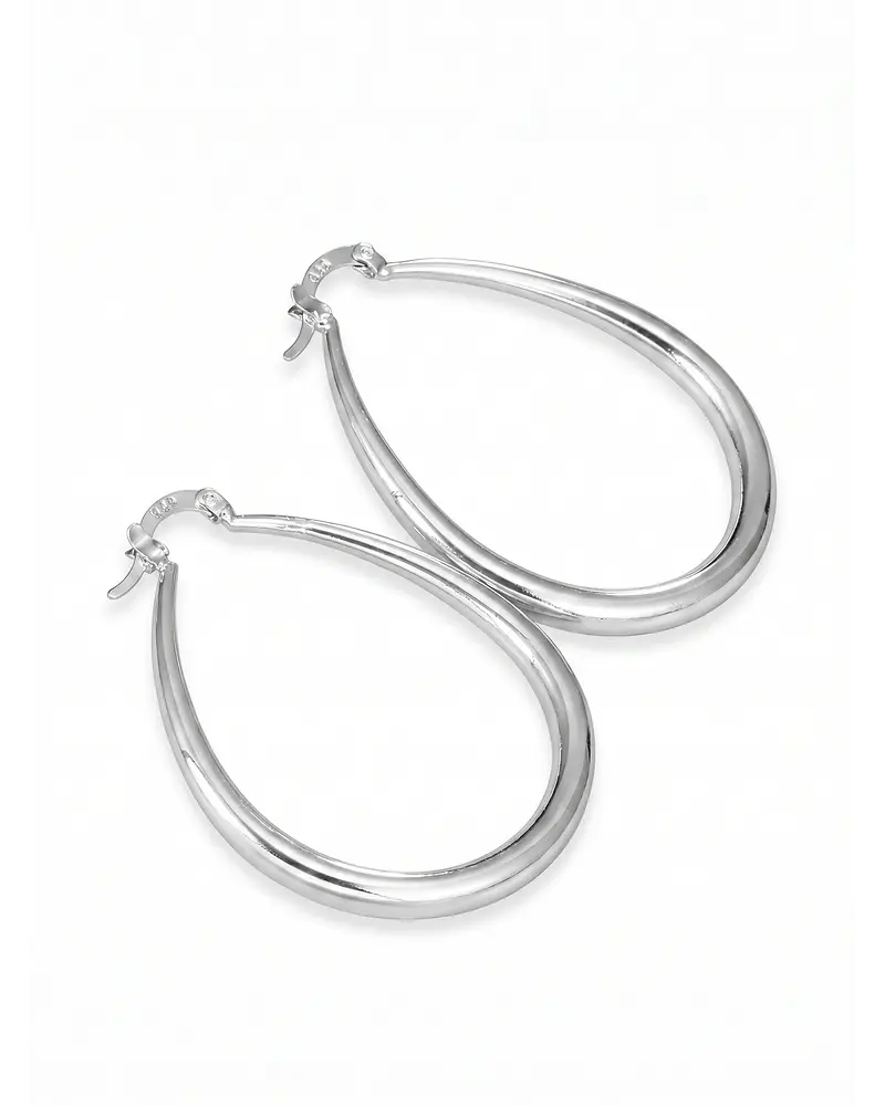 AROS DE PLATA 925 COLGANTE  DE 8 CM LARGO APROX 