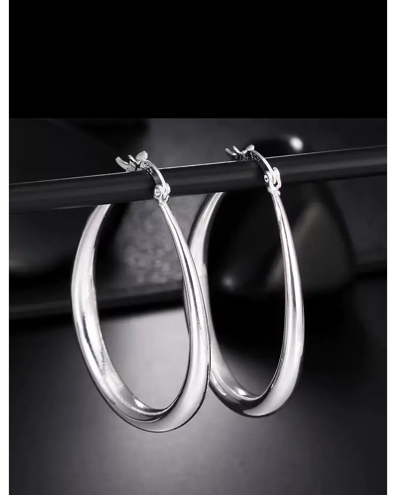 AROS DE PLATA 925 COLGANTE  DE 8 CM LARGO APROX 