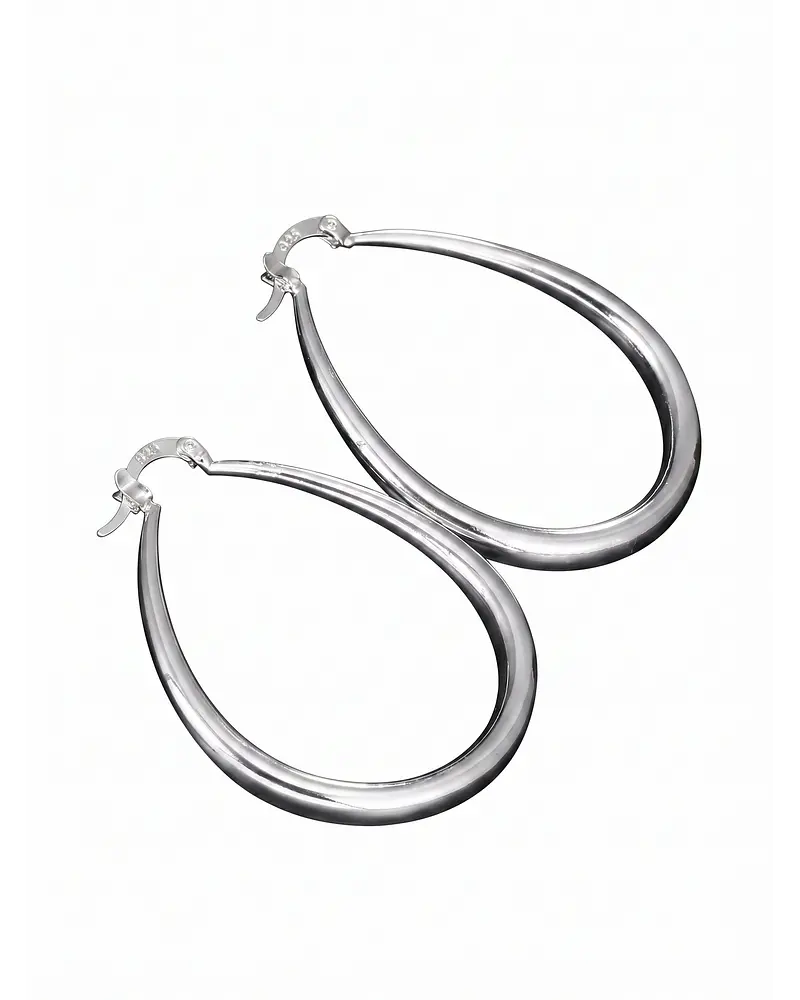 AROS DE PLATA 925 COLGANTE  DE 8 CM LARGO APROX 