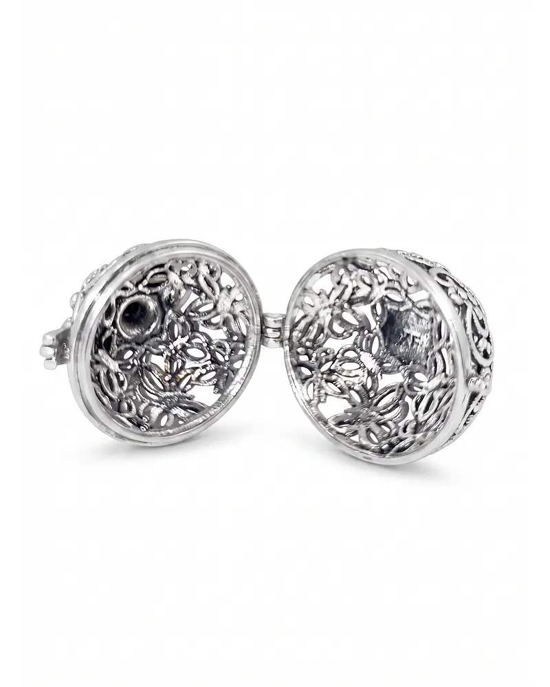 DIJE METALICO LLAMA ANGEL CON PIEDRA NATURAL OJO DE TIGRE 