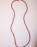 COLLAR DE CORAL ROJO BOLITAS DE 4 MM LARGO 45 CM   BROCHE GF 