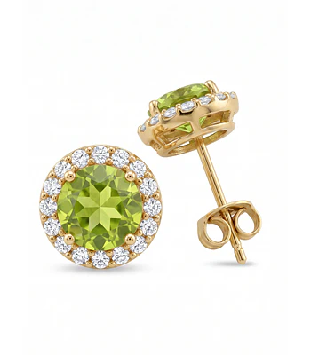 AROS DE PLATA CON PIEDRA NATURAL PERIDOTO   