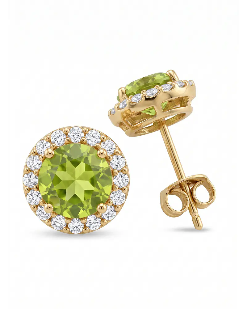 AROS DE PLATA CON PIEDRA NATURAL PERIDOTO   