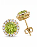AROS DE PLATA CON PIEDRA NATURAL PERIDOTO   