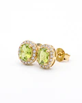 AROS DE PLATA CON PIEDRA NATURAL PERIDOTO   