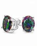 AROS  DE PLATA CON TOPACIO MISTICO 