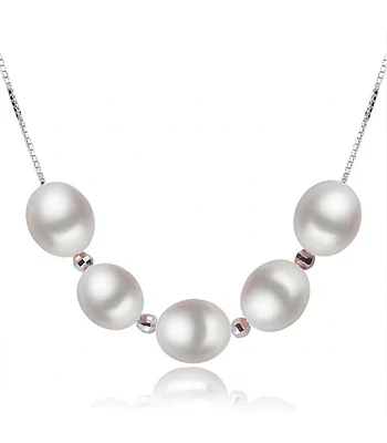 COLLAR DE PLATA CON PERLAS CULTIVADAS   