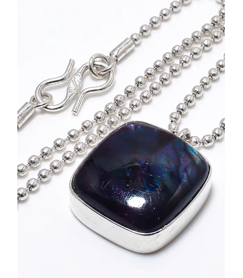 COLLAR DE PLATA MASIZA CON HERMOSA PIEDRA LAPISLAZULI AFGANO 