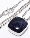 COLLAR DE PLATA MASIZA CON HERMOSA PIEDRA LAPISLAZULI AFGANO 