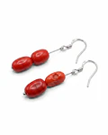 AROS  ARTESANALDE PLATA CON CORAL ROJO GENUINO 