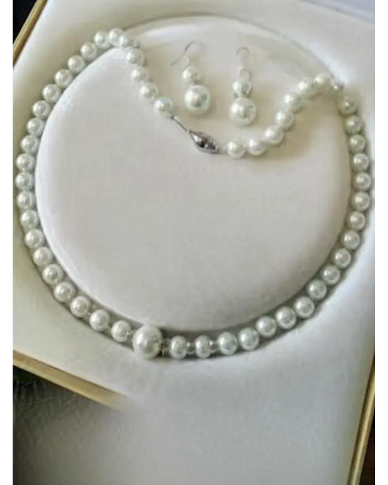 CONJUNTO DE COLLAR Y AROS DE PERLAS DE MALLORCA   