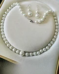 CONJUNTO DE COLLAR Y AROS DE PERLAS DE MALLORCA   