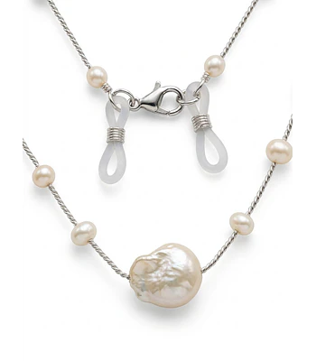COLLAR DE PLATA 925 CON PERLASA NATURALES BARROCO  