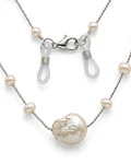 COLLAR DE PLATA 925 CON PERLASA NATURALES BARROCO  
