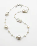 COLLAR DE PLATA 925 CON PERLASA NATURALES BARROCO  