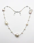 COLLAR DE PLATA 925 CON PERLASA NATURALES BARROCO  