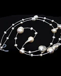 COLLAR DE PLATA 925 CON PERLASA NATURALES BARROCO  