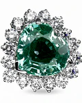 ANILLO DE PLATA CON TURMALINA Y CIRCONES  NUMERO 18   ANILLERO NACIONAL
