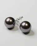 AROS DE PERLAS DE MALLORCA DE 12 MM GRIS  ENRGARZADAS  EN PLATA 925  
