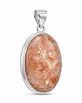 MEDALLON DE PLATA SOLIDA CON PIEDRA NATURAL SUN STONE  ( PIEDRA DEL SOL )