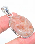MEDALLON DE PLATA SOLIDA CON PIEDRA NATURAL SUN STONE  ( PIEDRA DEL SOL )