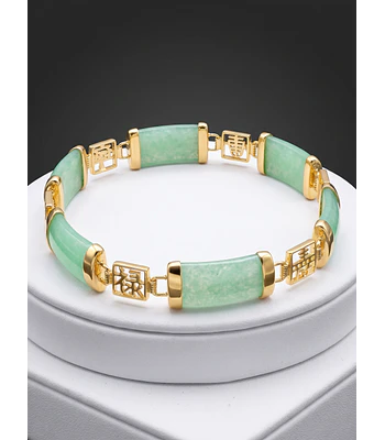 PULSERA DE JADE ENGARZADO EN  ORO  RELLENO  GF  