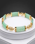 PULSERA DE JADE ENGARZADO EN  ORO  RELLENO  GF  