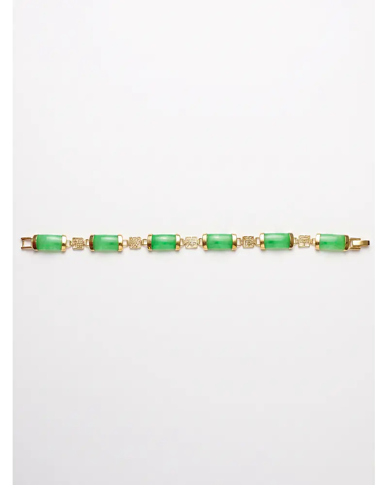 PULSERA DE JADE ENGARZADO EN  ORO  RELLENO  GF  