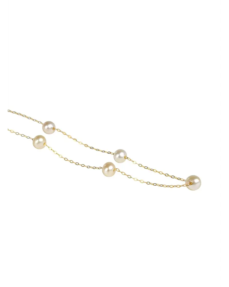 COLLAR FINO DE ORO 18K CON PERLAS CULTIVADAS DE 5 MM 