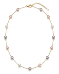 COLLAR FINO DE ORO 18K CON PERLAS CULTIVADAS DE 5 MM 