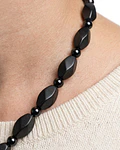 COLLAR  DE SHUNGITA Y HEMATITA   45 CM  