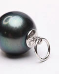 PERLA CULTIVADA DE TAHITE ENGARCE DE ORO BLANCO 18 K   9 MM 