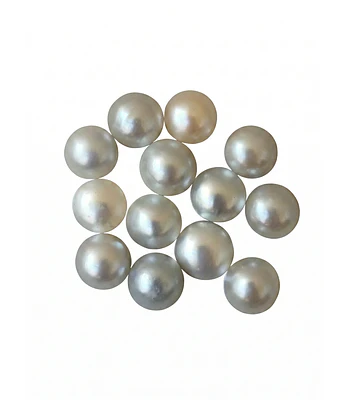 PAR DE PERLAS MABE ORIGEN QUEENSLAND AUSTRALIA COLOR GRIS PLATEADO 10/11mm