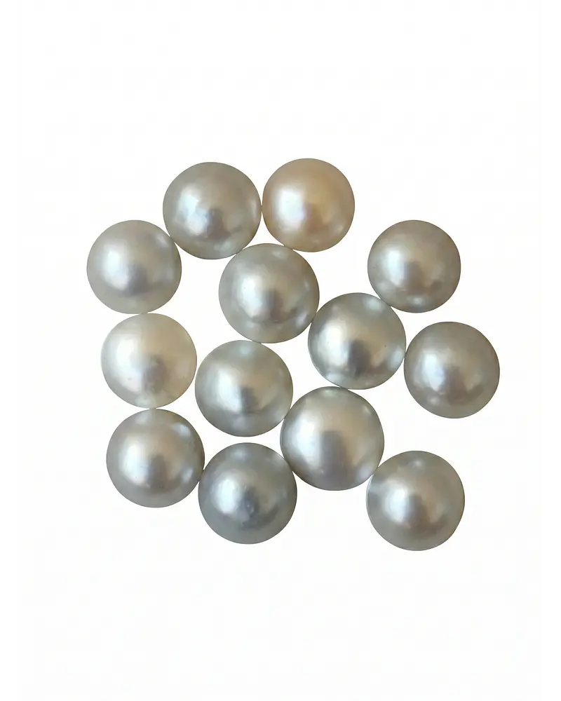 PAR  DE PERLAS  MABE   10 /  11  MM  ORIGEN QUUESLAND AUSTRALIA  COLOR GRIS  PLATEADO
