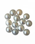 PAR  DE PERLAS  MABE   10 /  11  MM  ORIGEN QUUESLAND AUSTRALIA  COLOR GRIS  PLATEADO