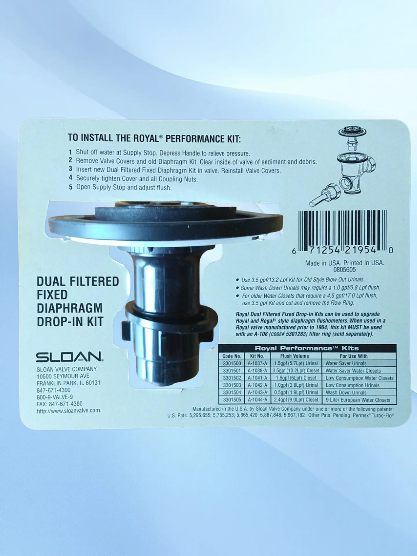 Kit de diafragma A-1037-A (urinario) 2