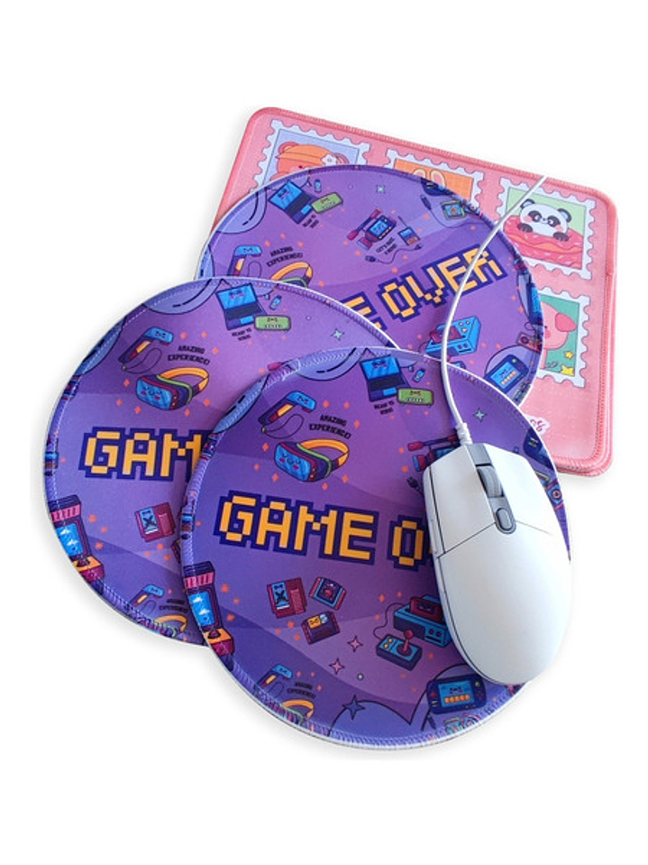 Mouse Pad Gaming Redondo Game Over Kawaii 20cm 3