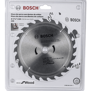 Disco De Sierra Bosch Eco Madera 184mm 7-1/4 X 24 D