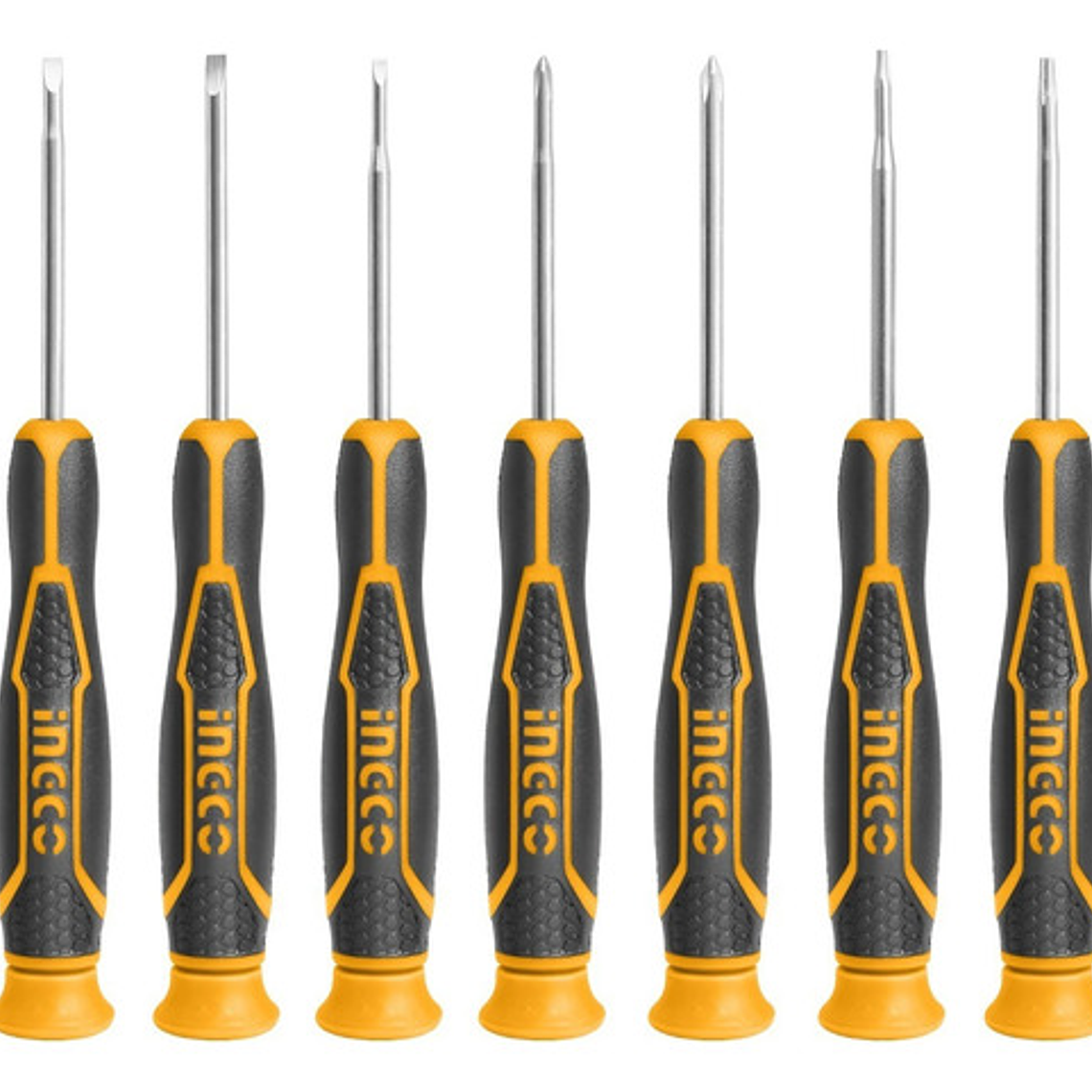 Set De 7 Destornilladores De Precisión Caja De Plástico Ingco Hksd0718 1