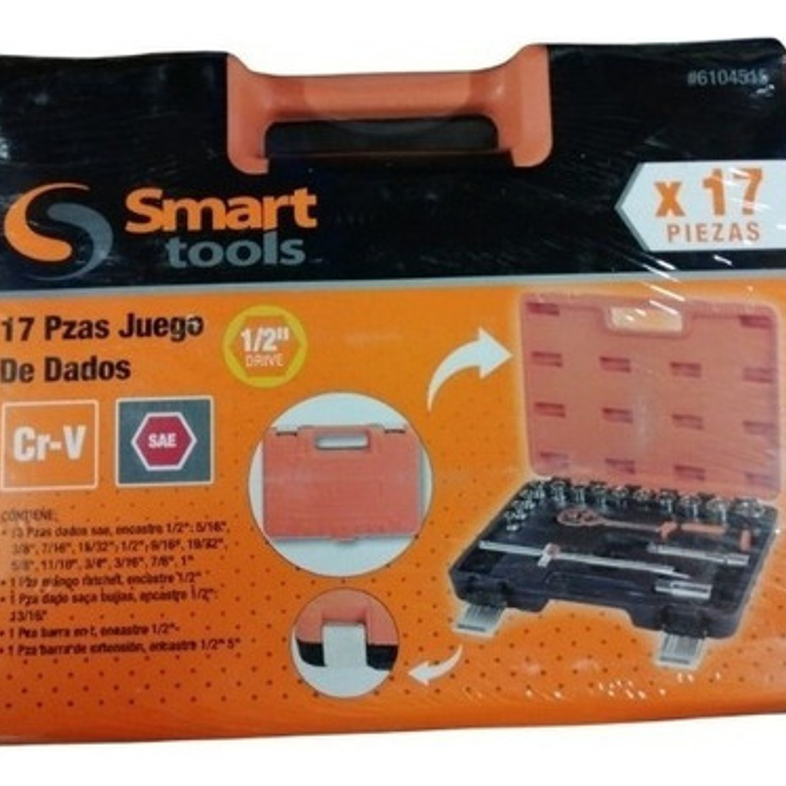 Juego De Dados 1/2`` De 5/16`` A 1`` 17 Pza (6104515), Smart 1