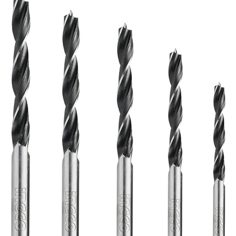 Set 5 Brocas Para Madera (3, 4, 5, 6, 8mm) 1