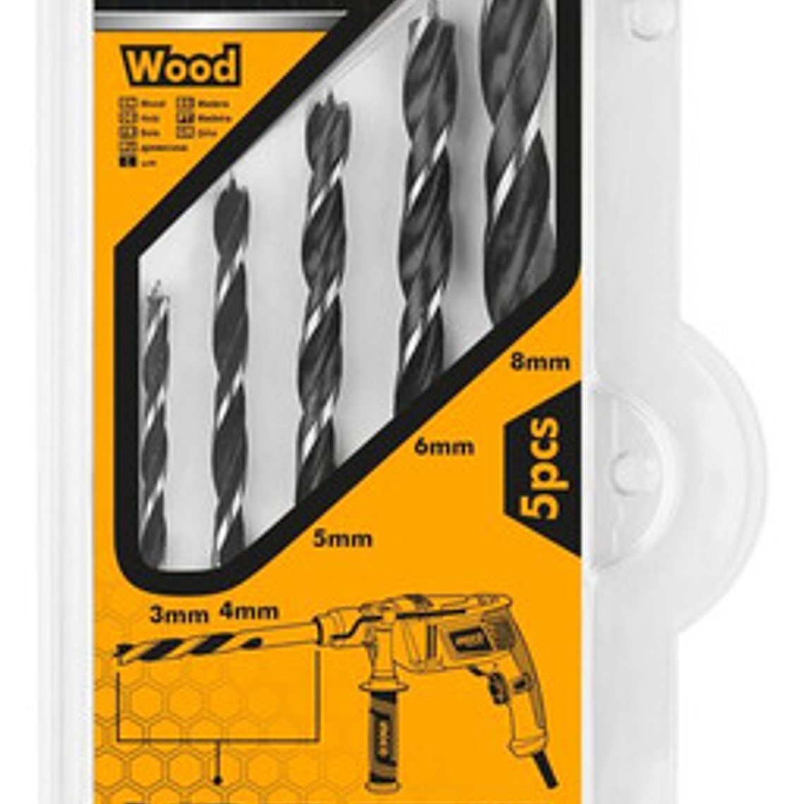 Set 5 Brocas Para Madera (3, 4, 5, 6, 8mm) 2
