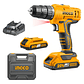 Taladro Inalámbrico 20v + 2 Baterias + Maleta - Ingco Color Naranja Frecuencia 50 Hz/60 Hz - Miniatura 1