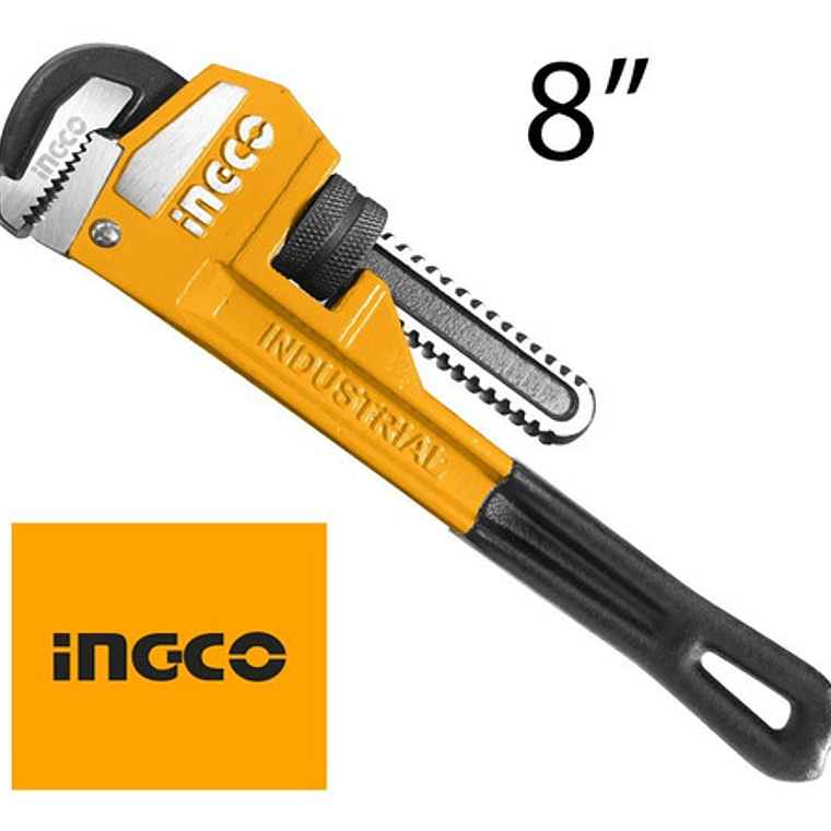 Llave Stillson Inglesa Profesional 200mm/8 Pulgadas Ingco  1