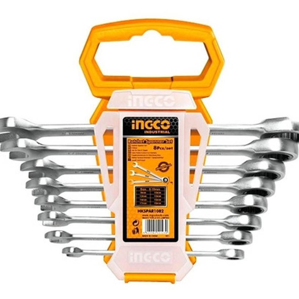 Set Juego Llaves Punta De Corona Con Chicharra 8 Pcs Ingco 1