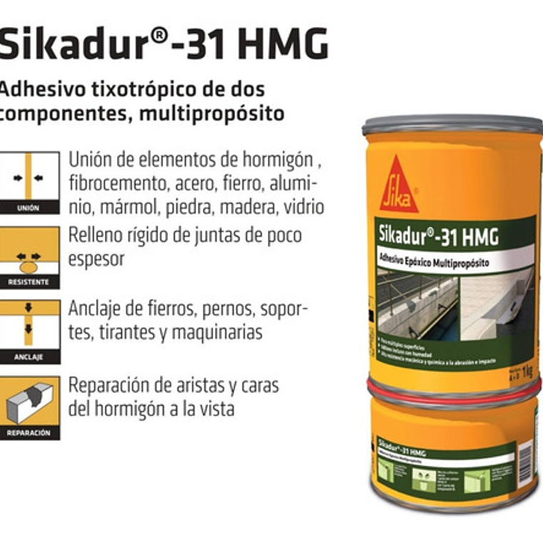 Sikadur 31 Hmg Adhesivo Epóxico Estructural 1 Kg 3