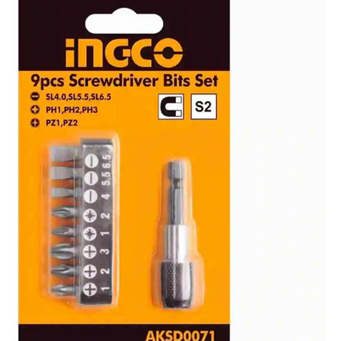 Set Puntas + Adaptador 9 Piezas Ingco Aksd0071 1