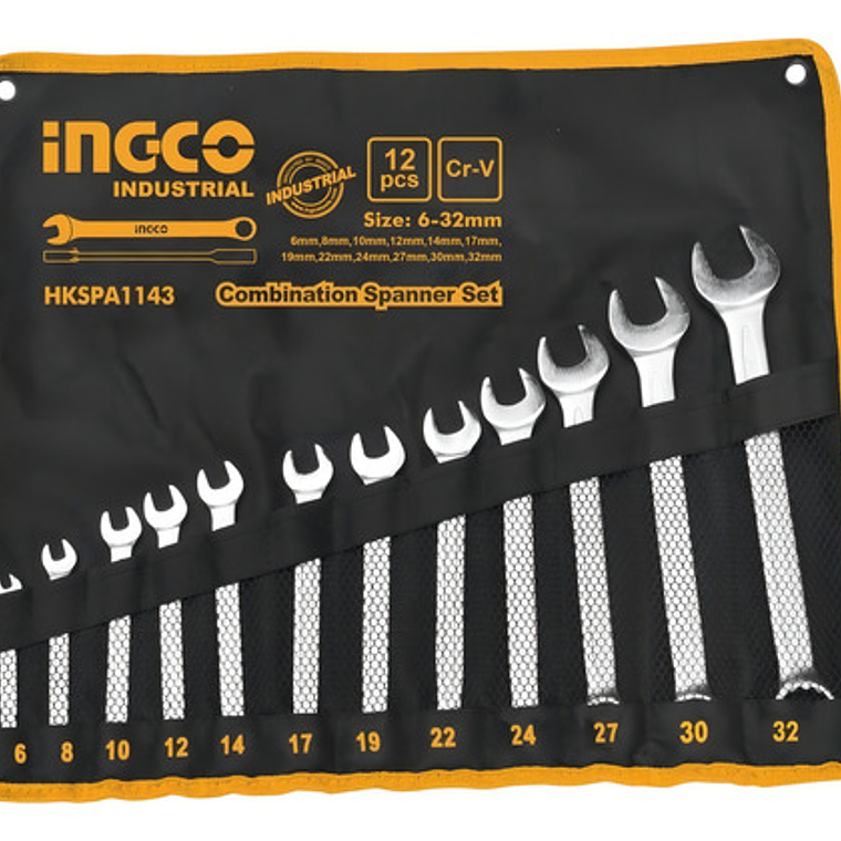 Set Llaves Punta/corona 12 Pzs 6-32 Ingco Hkspa1143 / Ecban 1