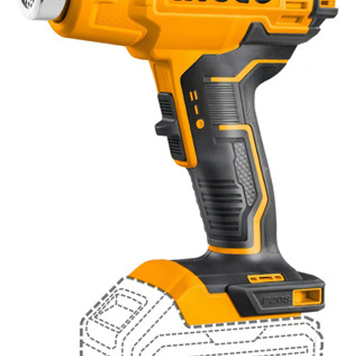 Pistola De Calor 20 V P20s 550ºc C/accesorios Hgli2002 - Smf Color Naranja Claro 1