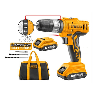 TALADRO PERCUTOR INALAMBRICO 12V INGCO